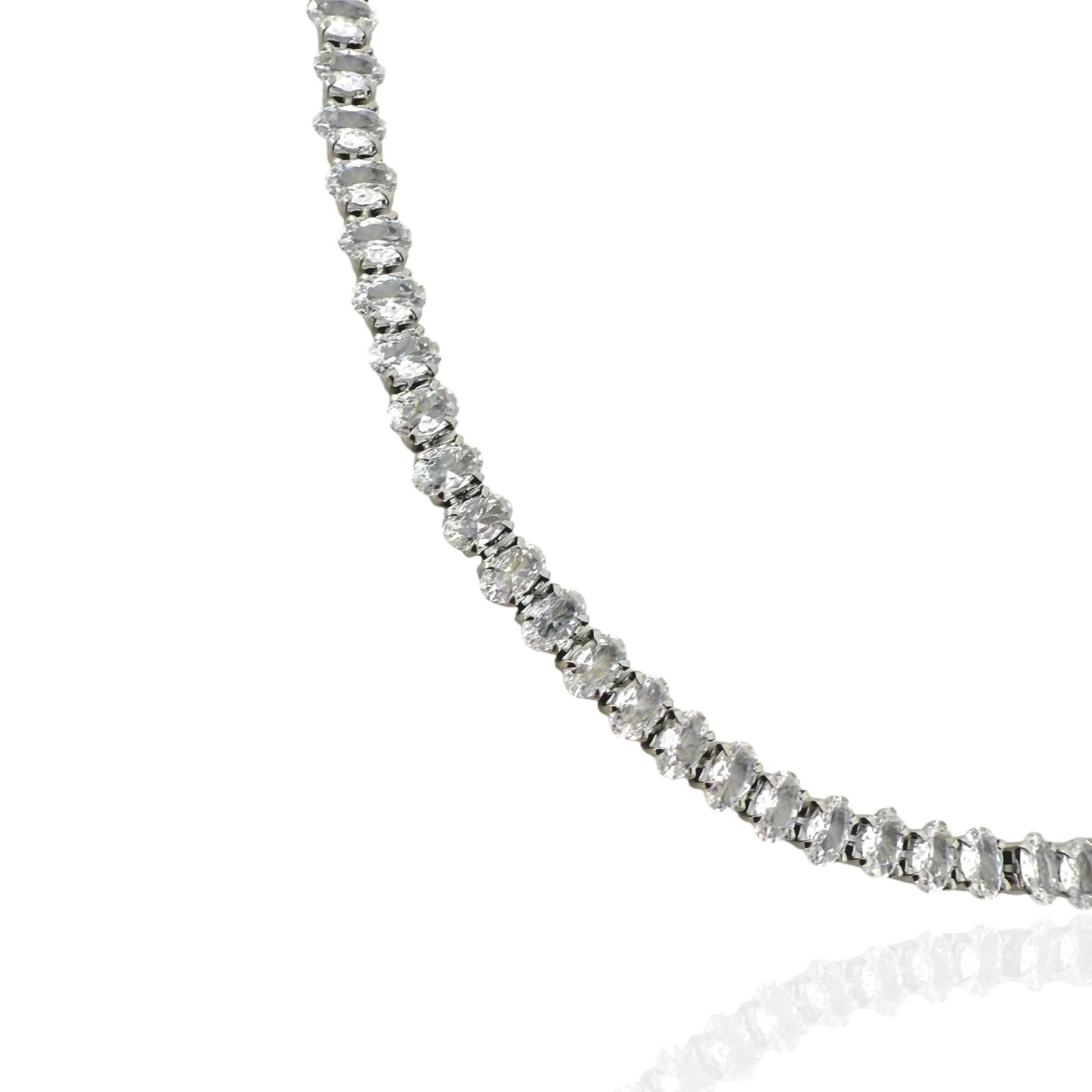 Collana Choker Girocollo Tennis Oval con cursore