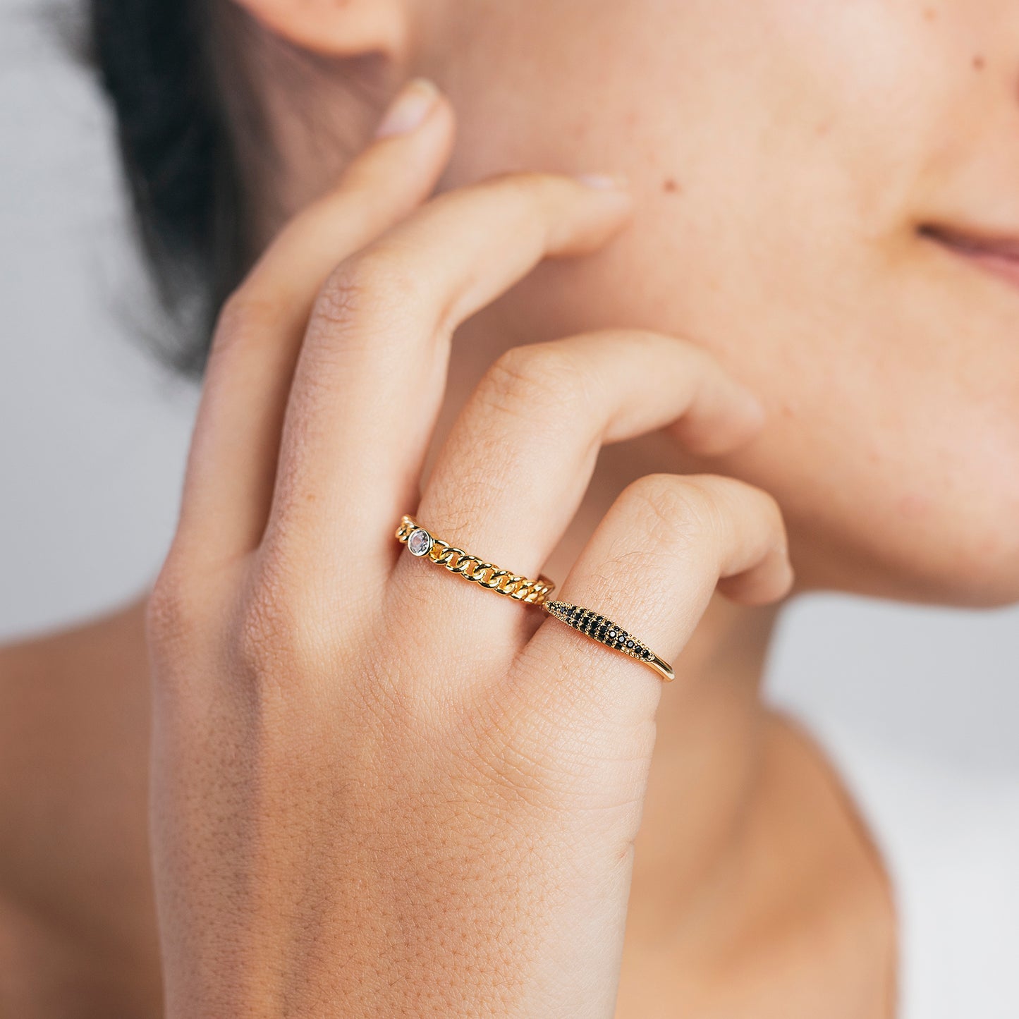 Anello Chain Diamond Gold