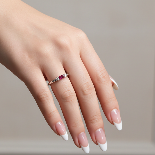 Anello Amélie Fucsia Gioielli argento Liny Jewels Milano