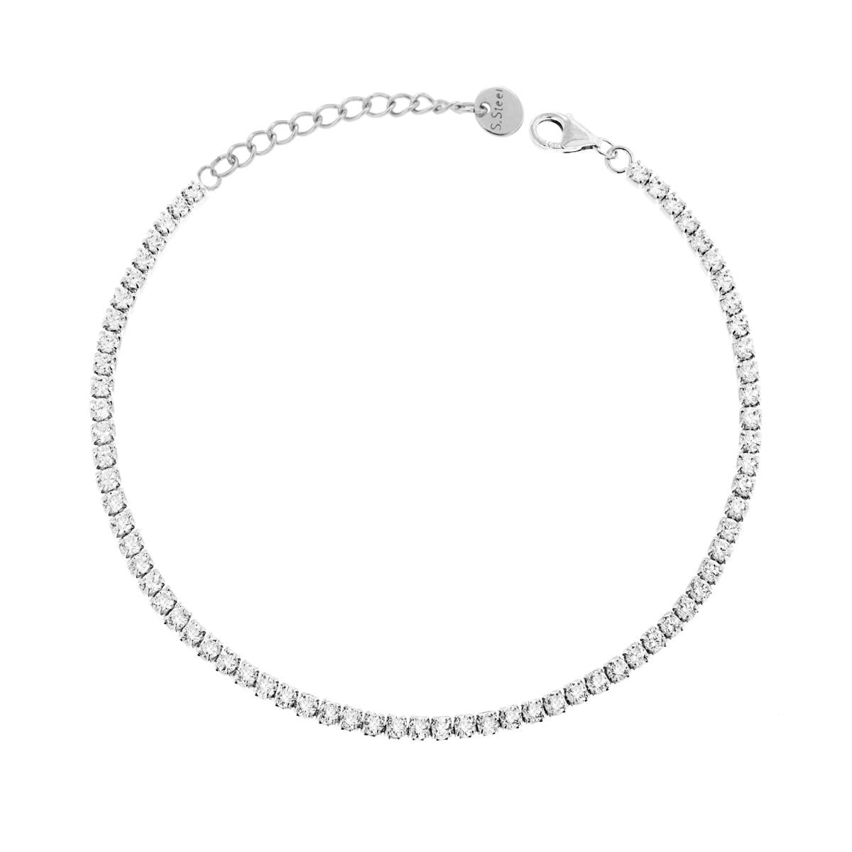 Bracciale Tennis Bianco 2mm