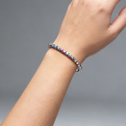 Bracelet Tennis Style - Aurora Borealis 4mm Gioielli acciaio inossidabile Liny Jewels Milano