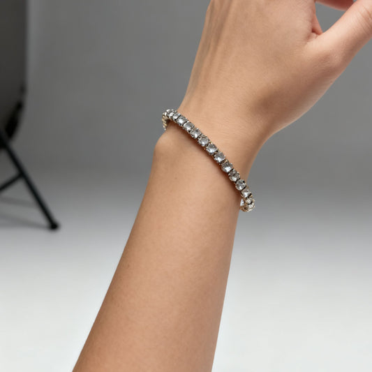 Bracciale Tennis Style - Crystal Gold 4mm Gioielli acciaio inossidabile Liny Jewels Milano