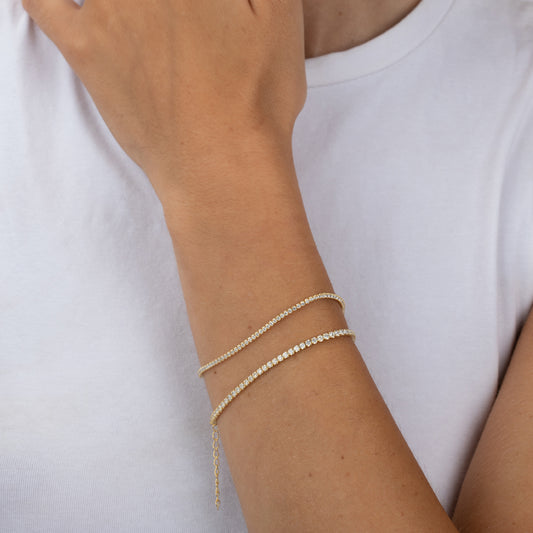 bracciale tennis 1.5mm placcato oro 18kt Bracciale Tennis 1.5mm Gioielli argento Liny Jewels Milano