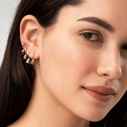 Orecchini Hoop Ametista