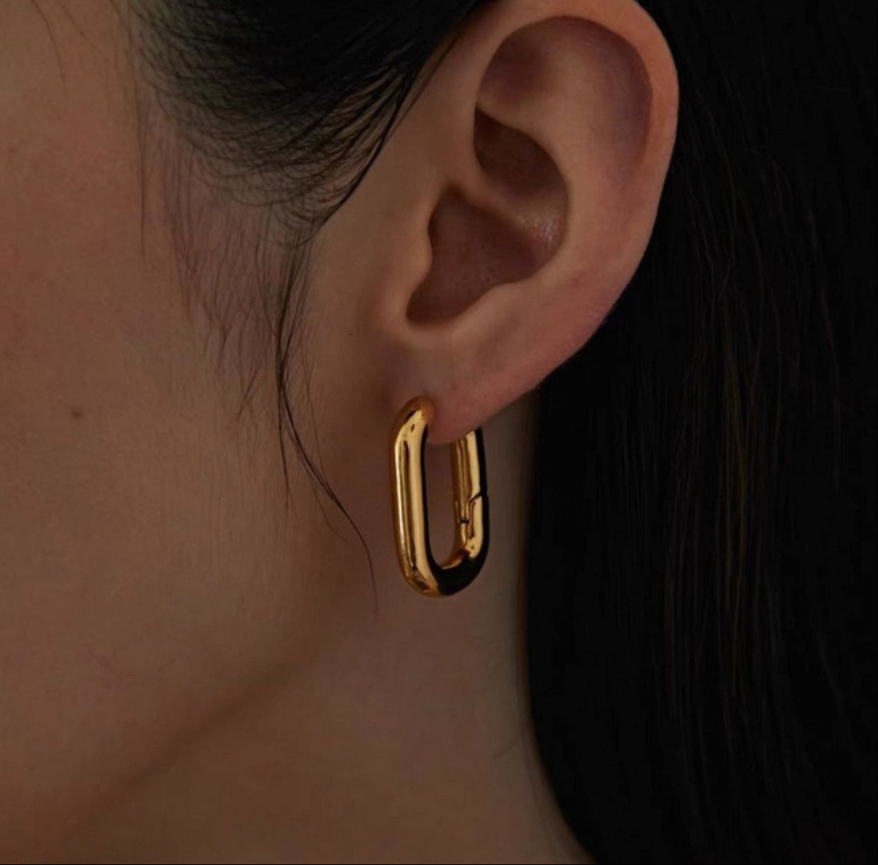 Orecchini Hoop Chunky Rettangoli