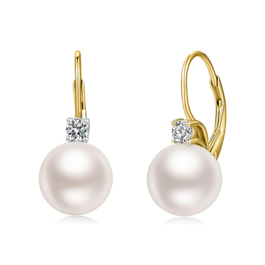 Orecchini Perle Lux 10mm forato gold Gioielli acciaio inossidabile Liny Jewels Milano