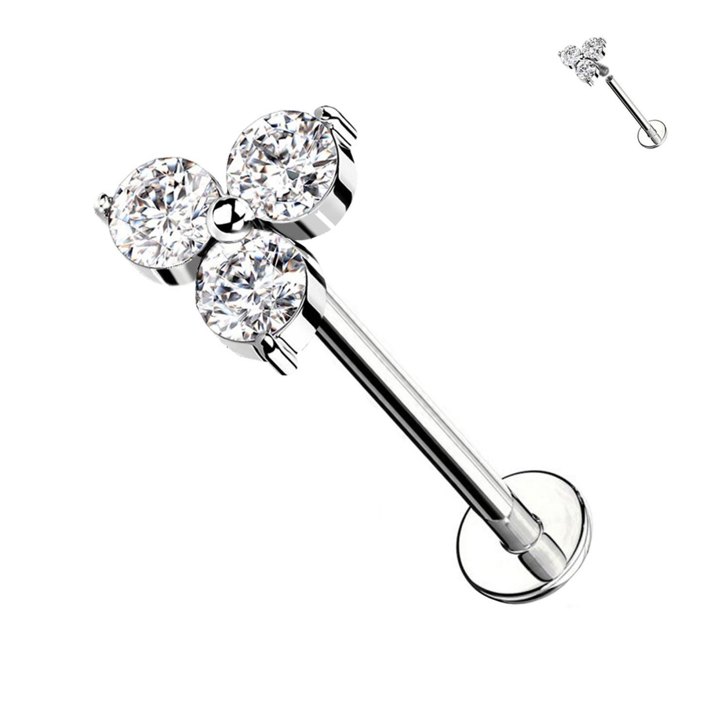 Labret Piercing - Floral Trilogy