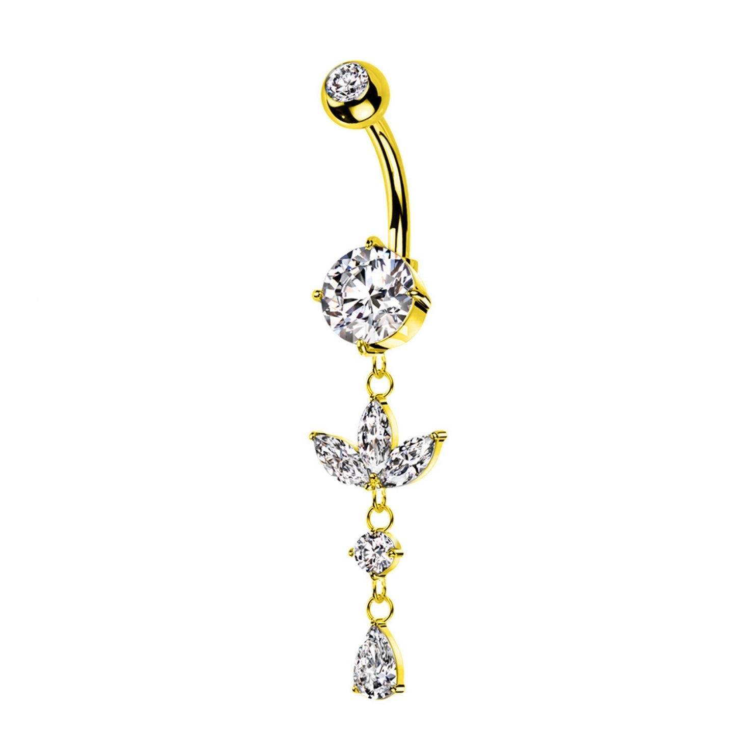 Navel Piercing - Crystal Waterfall