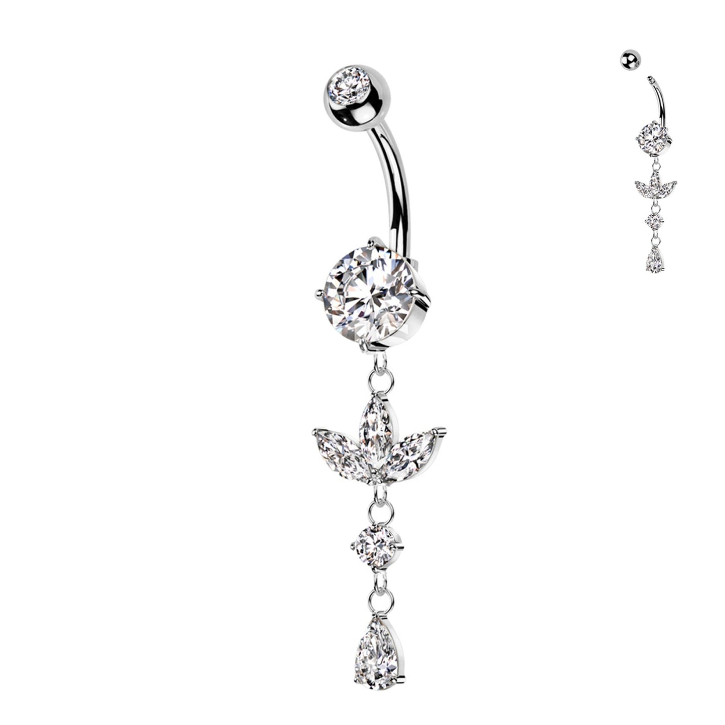 Navel Piercing - Crystal Waterfall