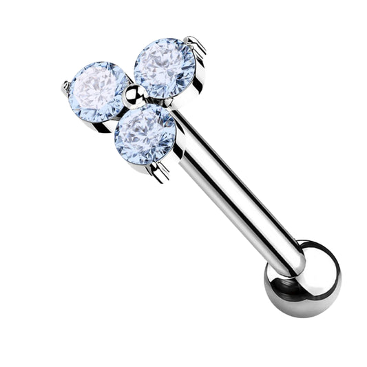 Piercing Cartilagine Petal Lux fiore azzurro Gioielli acciaio chirurgico Liny Jewels Milano