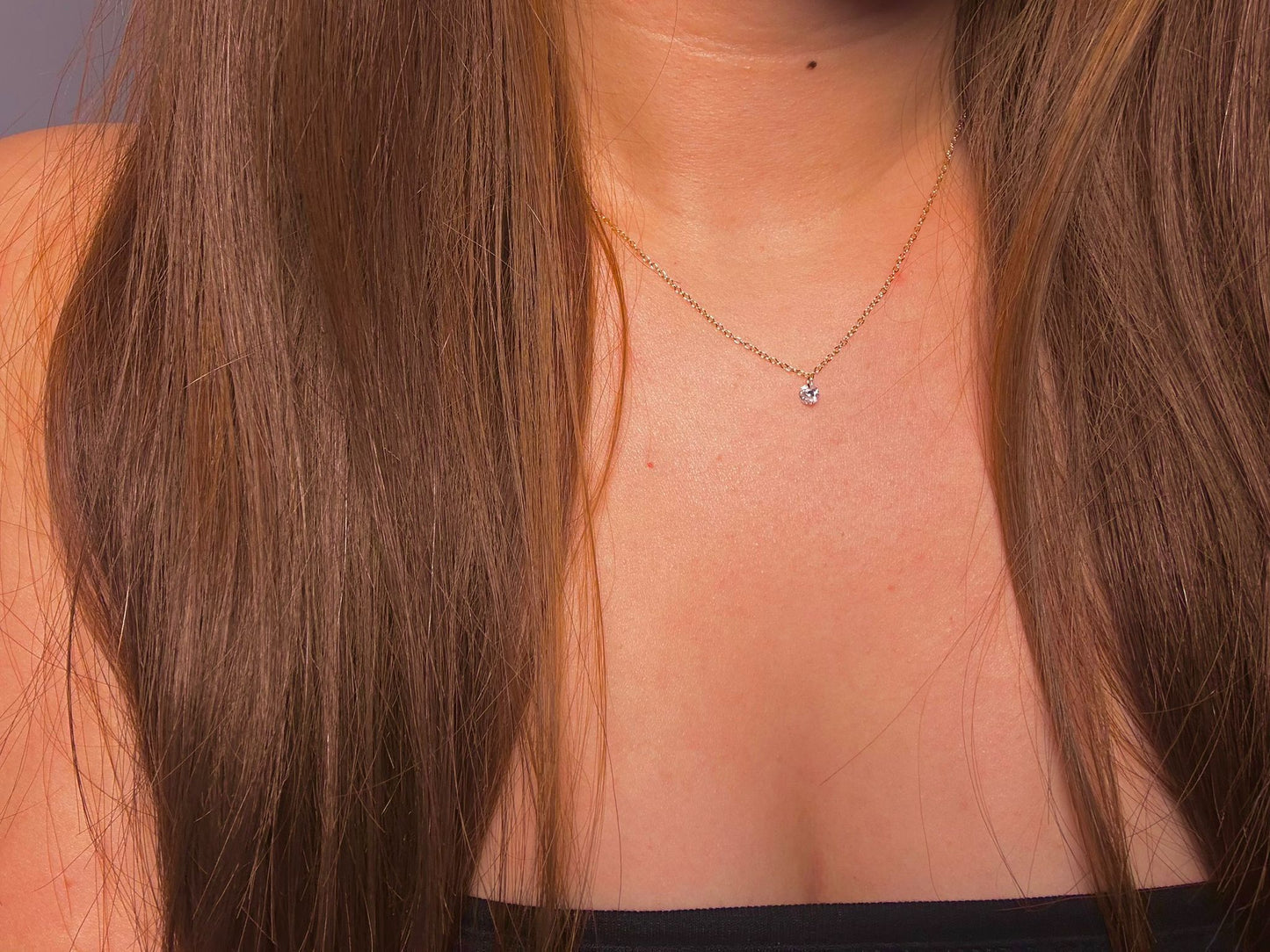 Round Light Point Necklace 0.25Ct