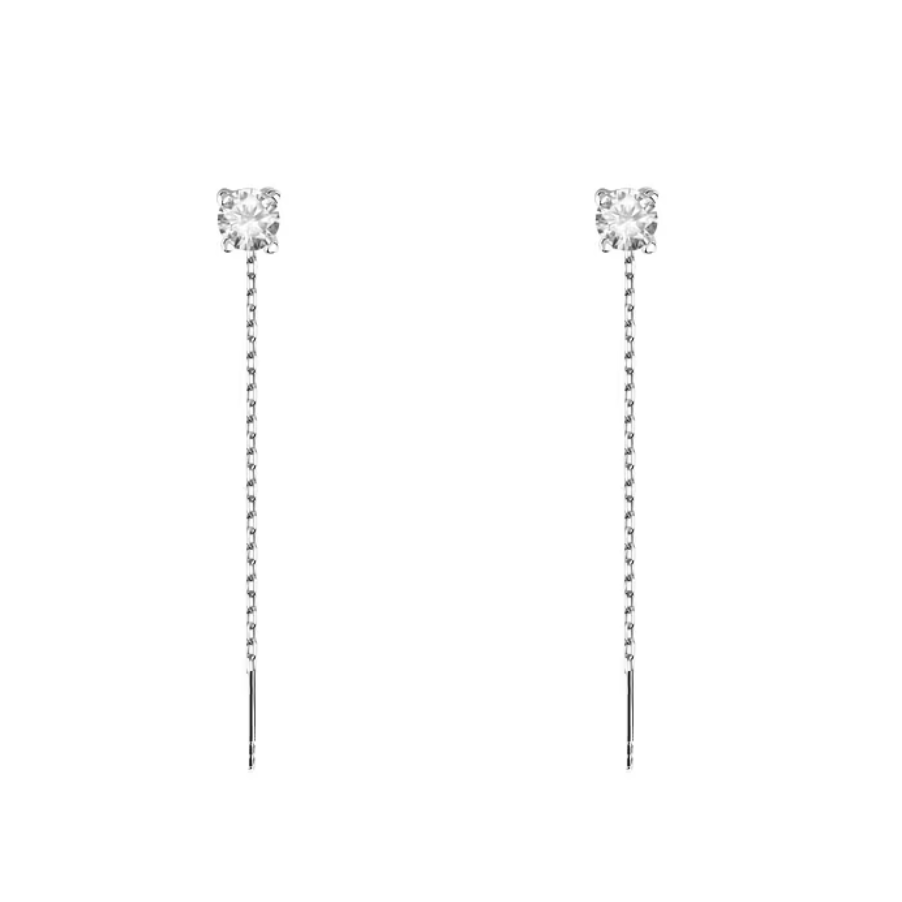 Orecchini Saliscendi bianco 3mm