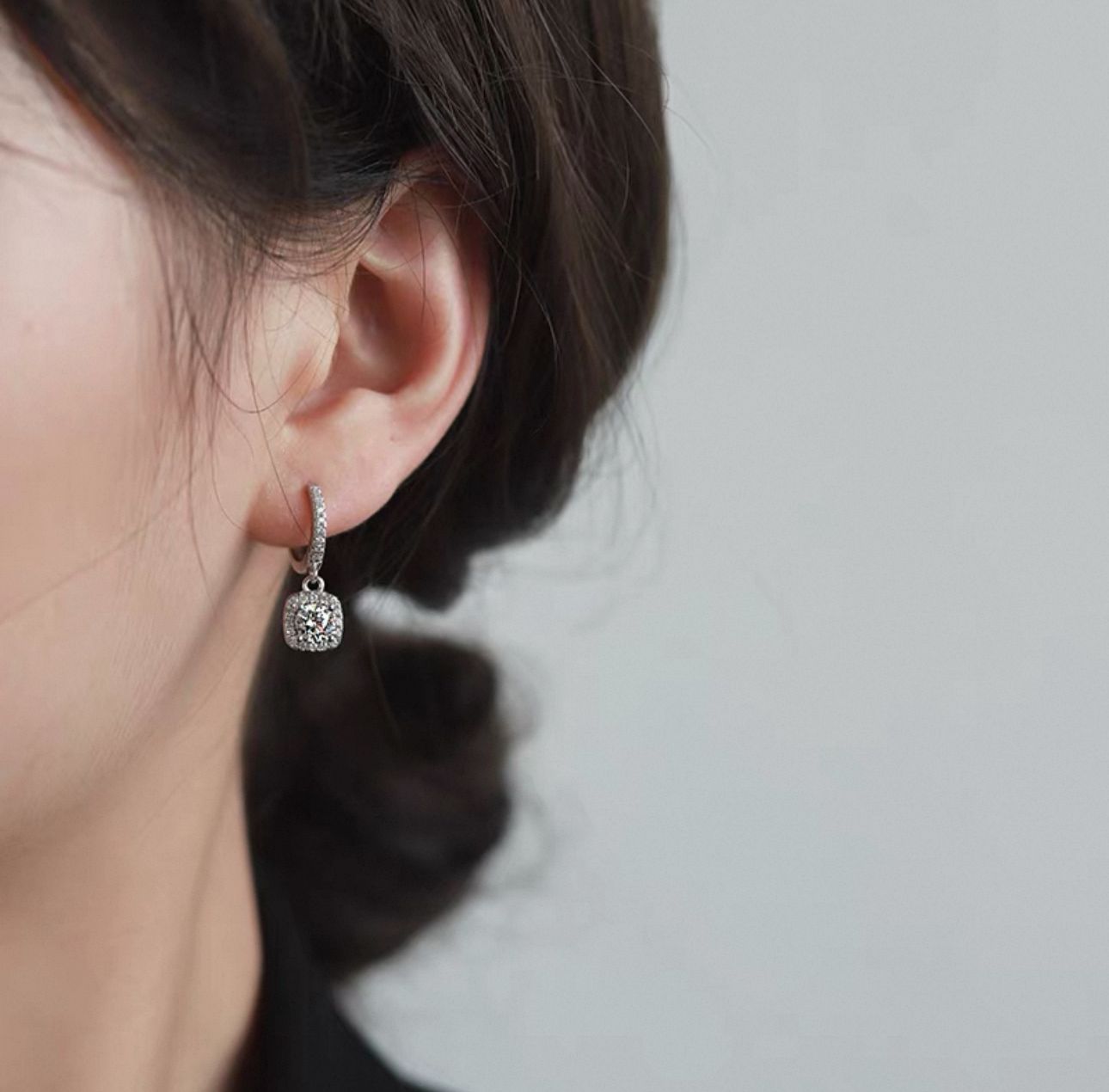 Orecchini Hoop Quadrato