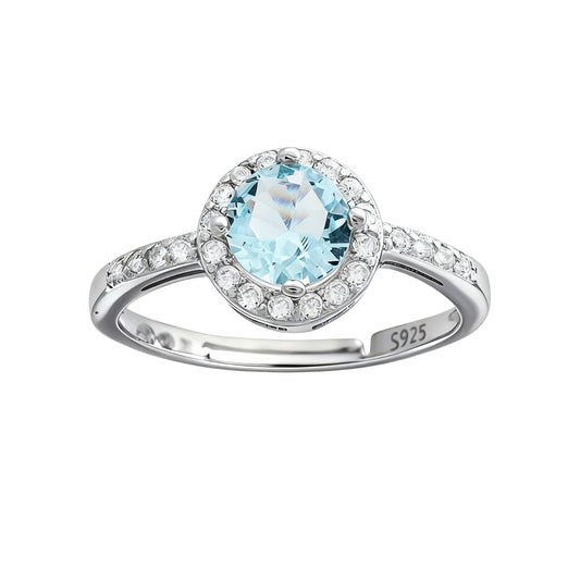 Anello Solitario regolabile Acquamarina 1.45Ct