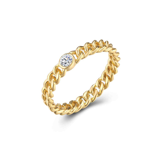 Anello Chain Diamond Gold