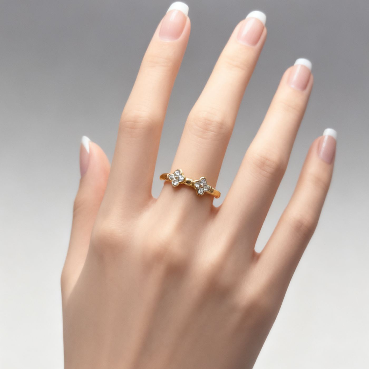 Anello regolabile Doppio Fiore