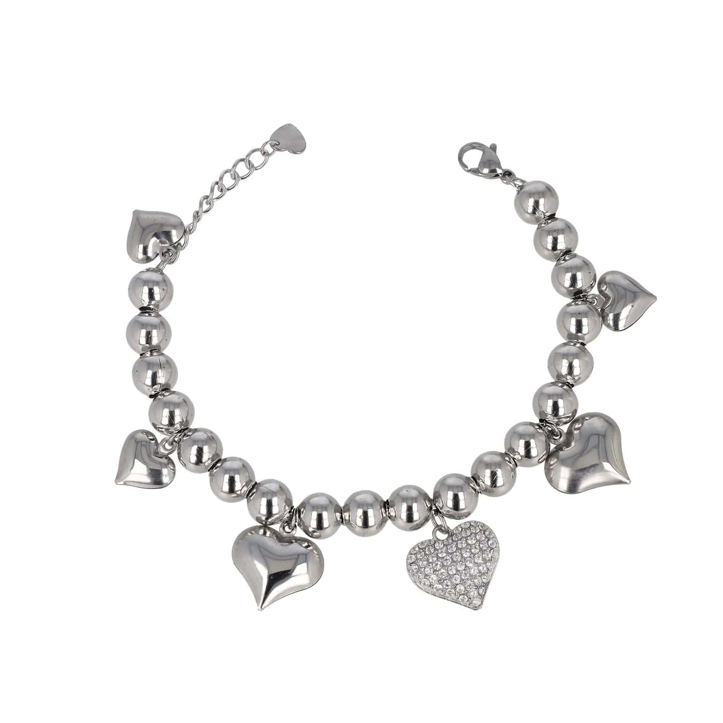 Bracciale Sfere con Cuori Sonagli