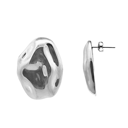 Orecchini Bottone Martellati