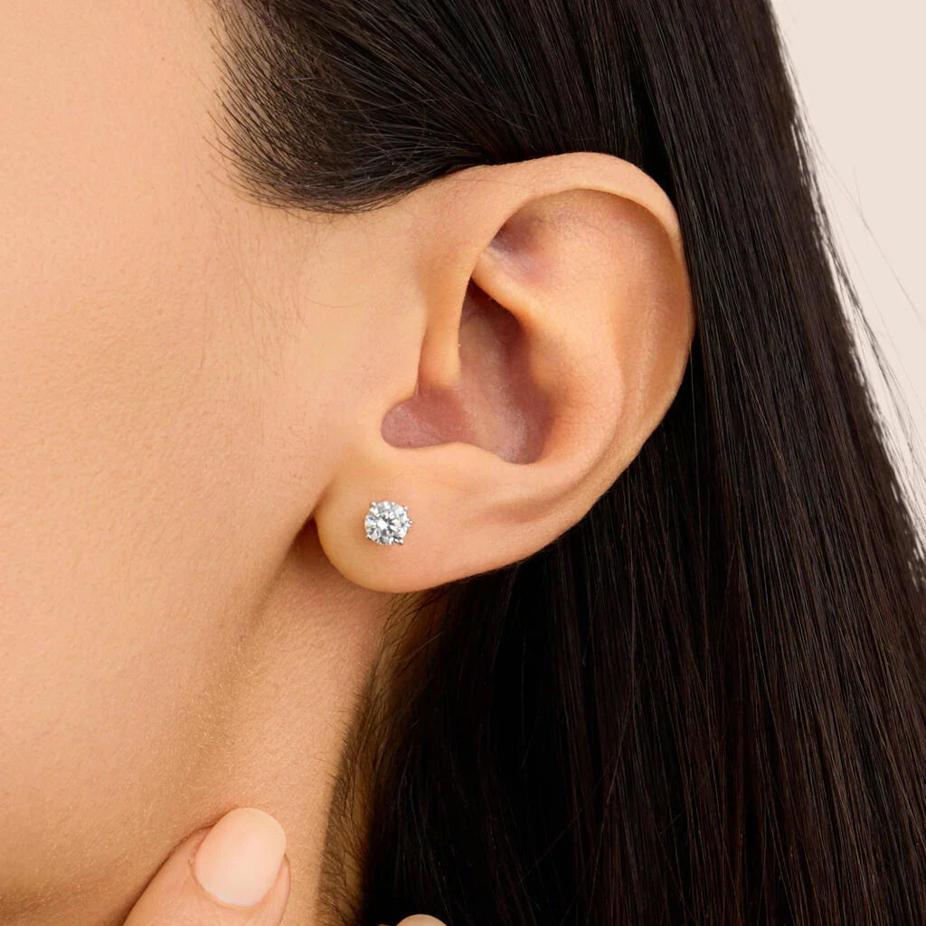 Orecchini Lobo Punto Luce 4mm Gioielli argento Liny Jewels Milano 