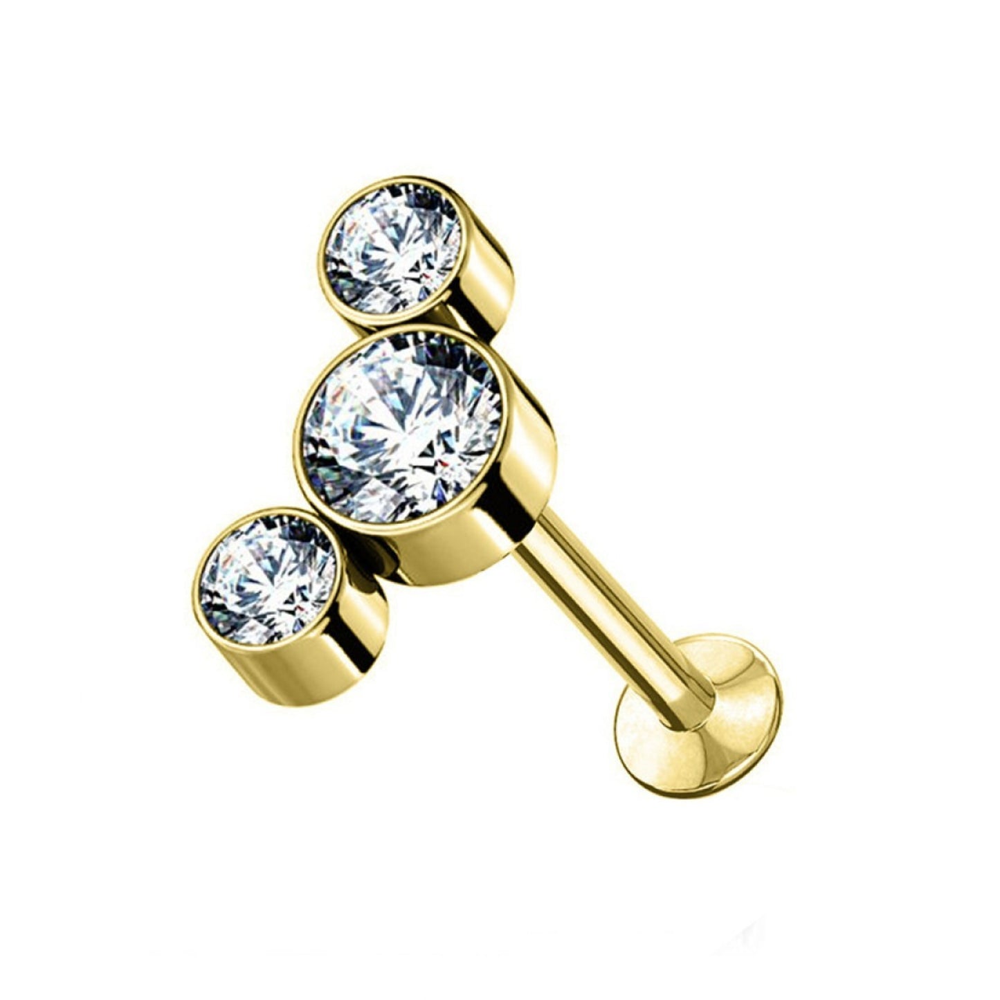 Piercing Labret - Diamond Trio