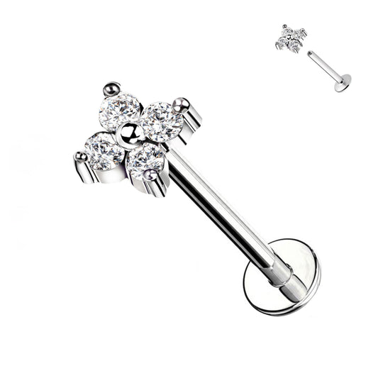 Piercing Labret - Golden Sparkle Flower