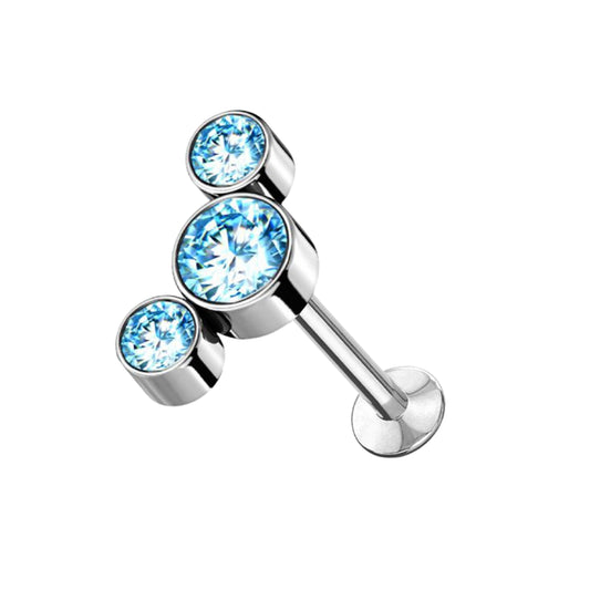 Piercing Labret - Diamond Trio