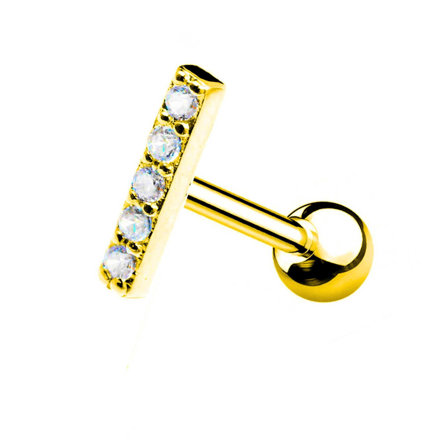 Piercing Cartilagine - Gold Pave' Bar