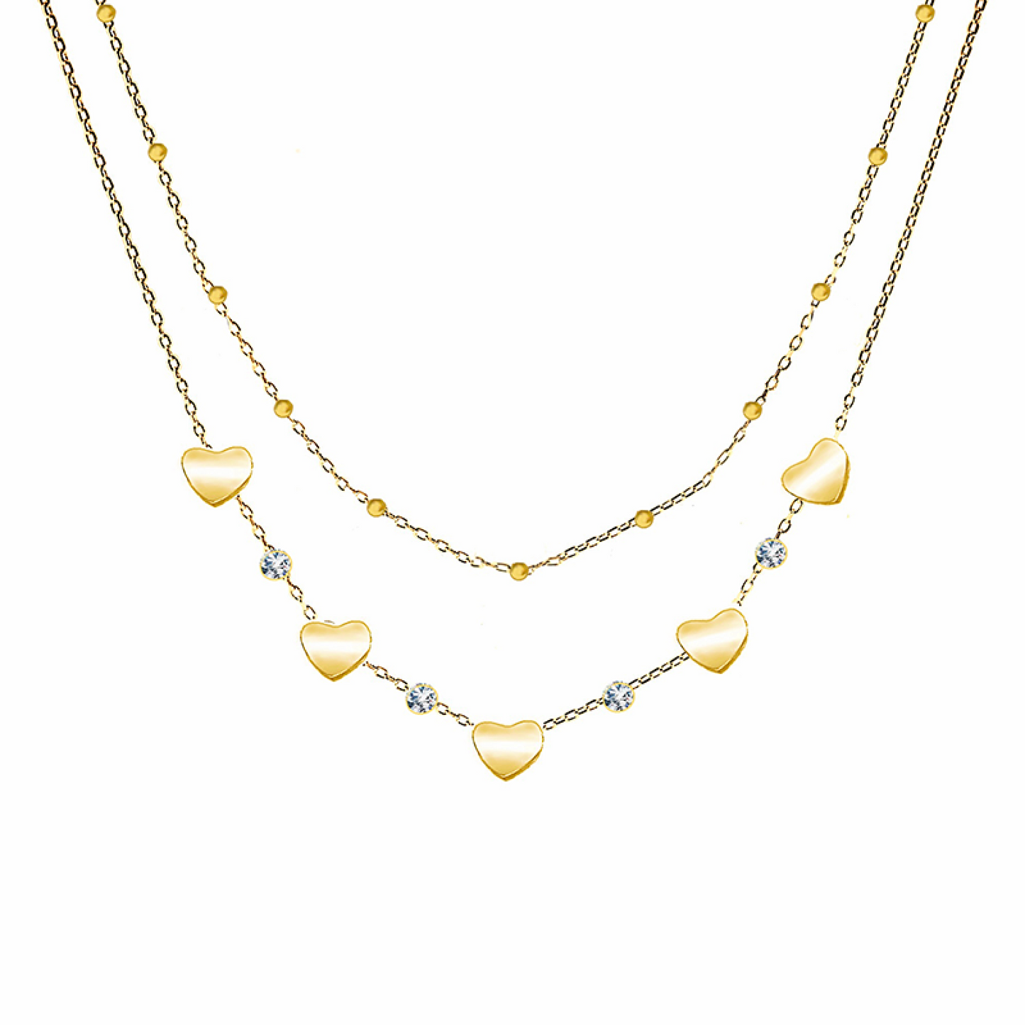 Collana Double Line Heart