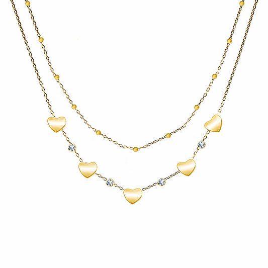 Collana Double Line Heart
