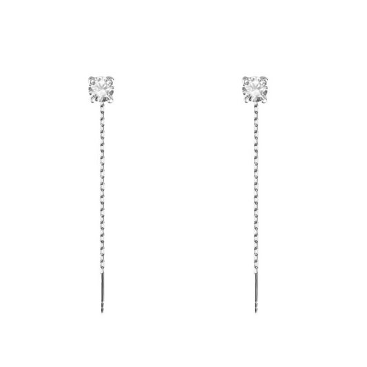 Orecchini Saliscendi bianco 3mm